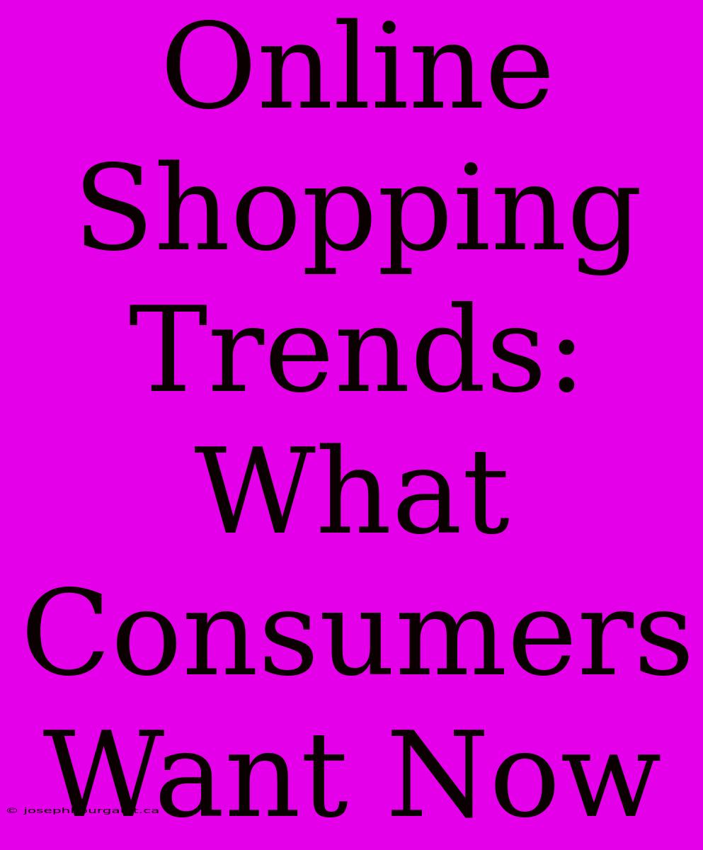 Online Shopping Trends: What Consumers Want Now