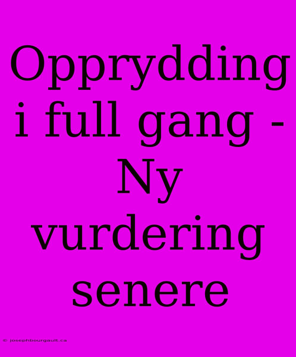 Opprydding I Full Gang - Ny Vurdering Senere