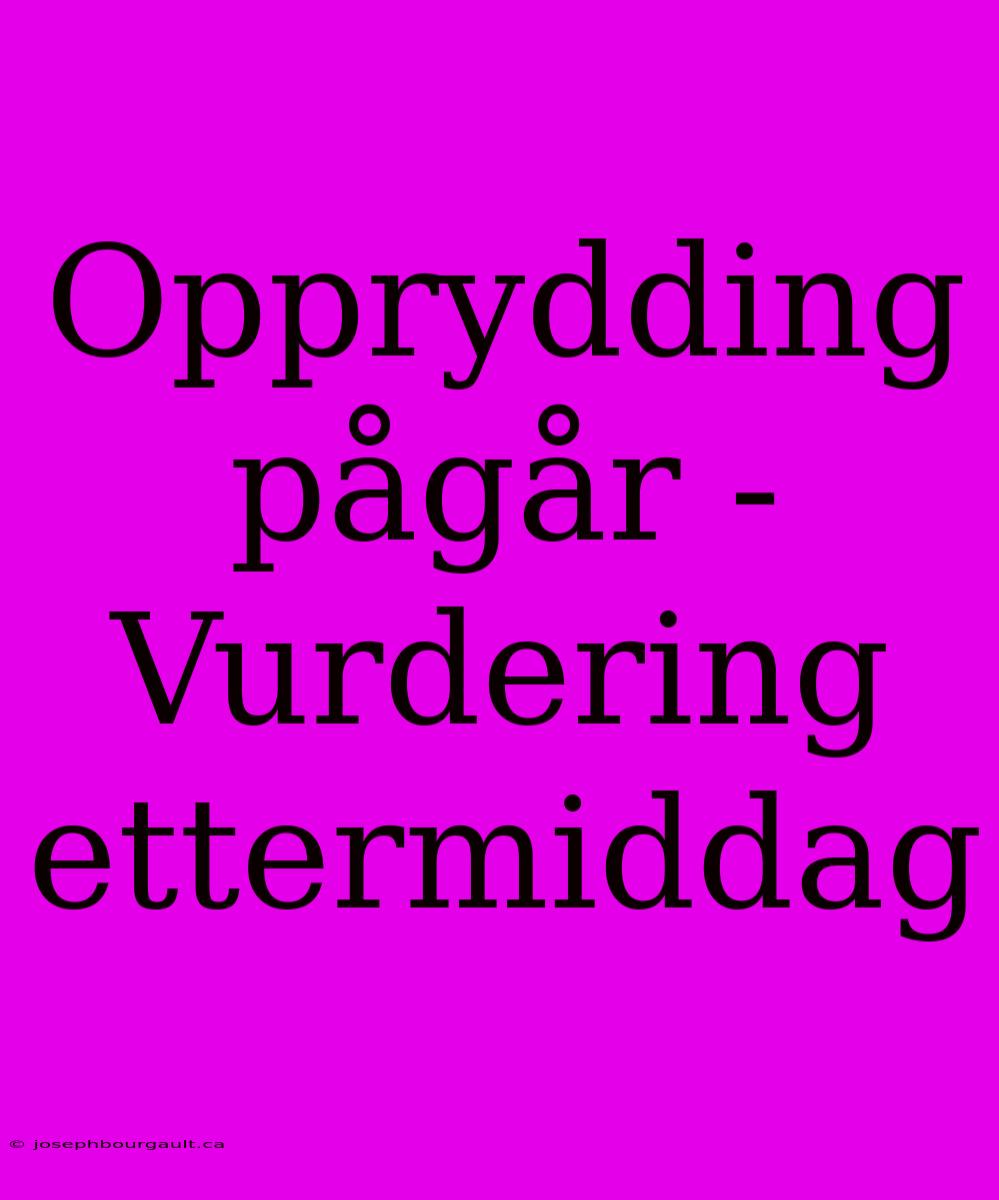 Opprydding Pågår - Vurdering Ettermiddag