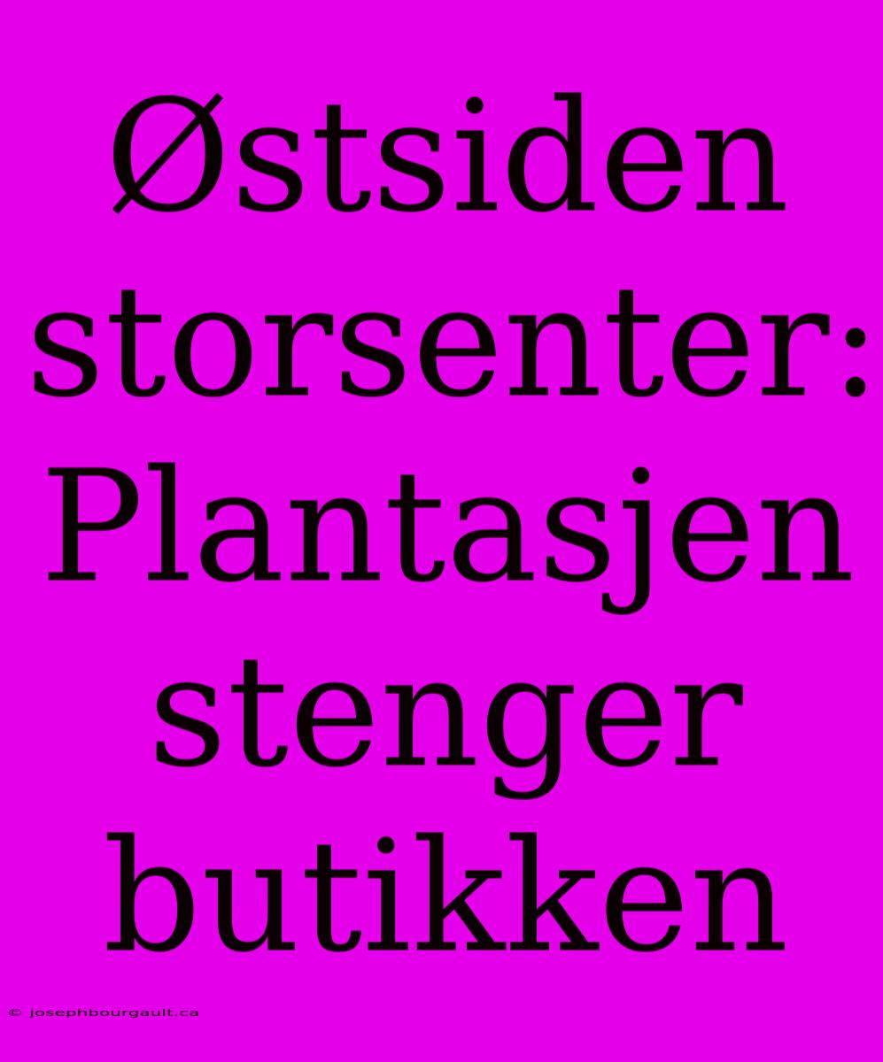 Østsiden Storsenter: Plantasjen Stenger Butikken