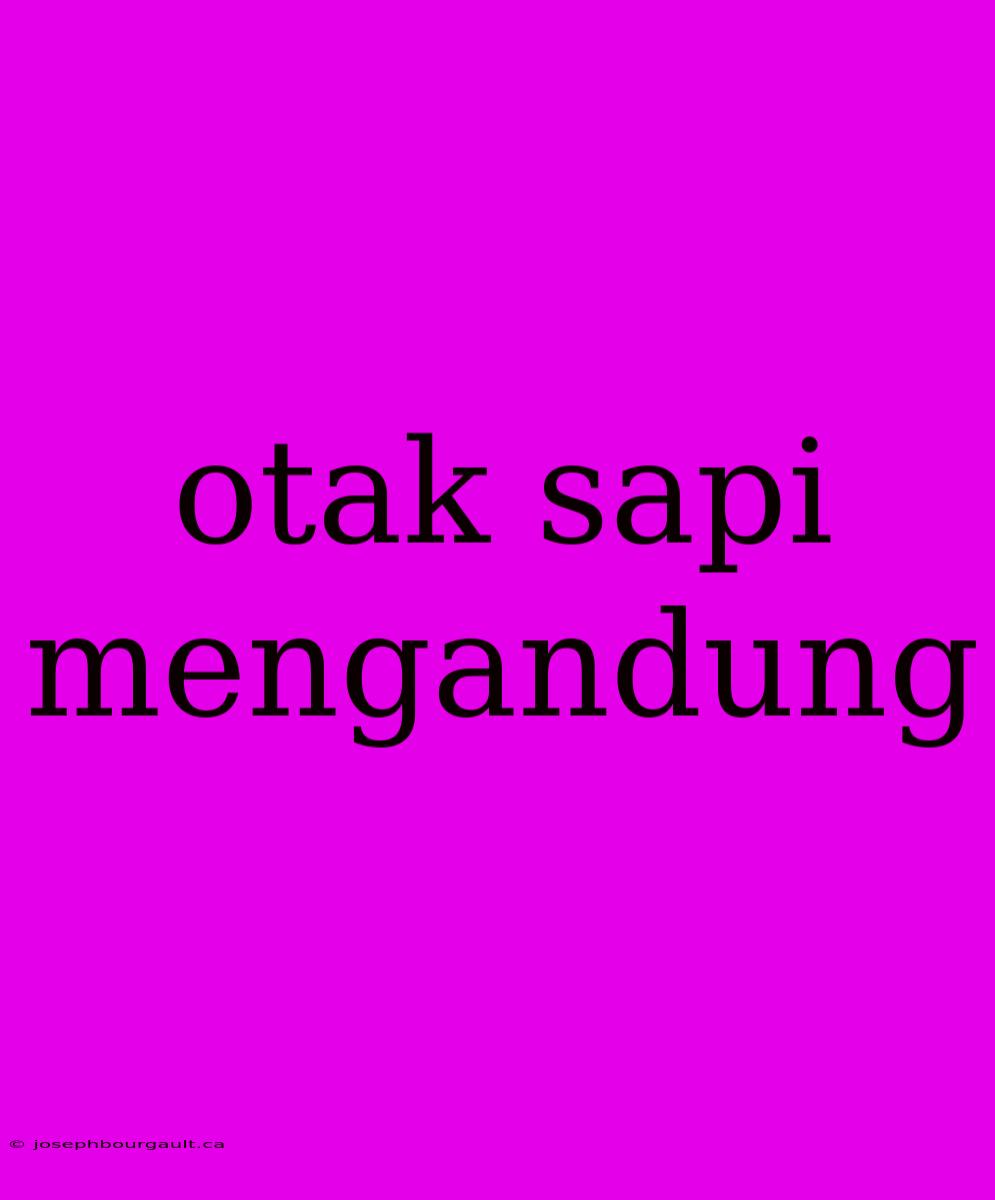 Otak Sapi Mengandung