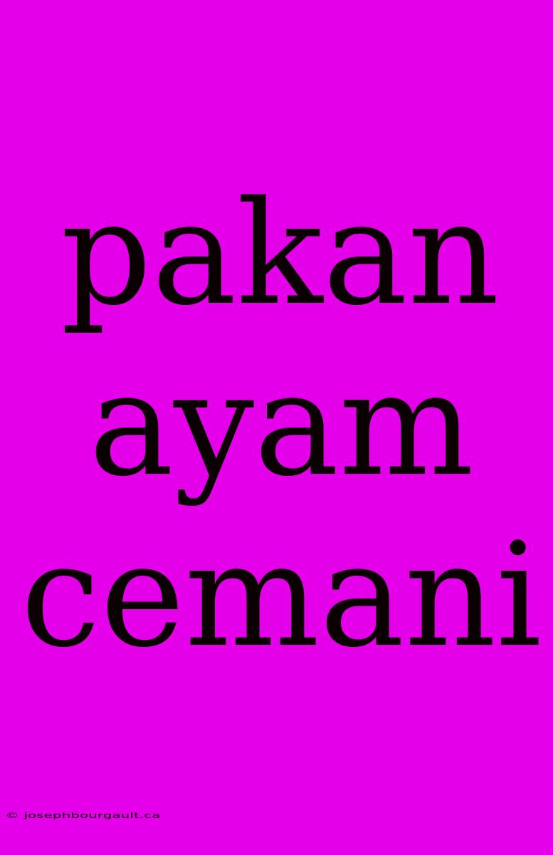 Pakan Ayam Cemani