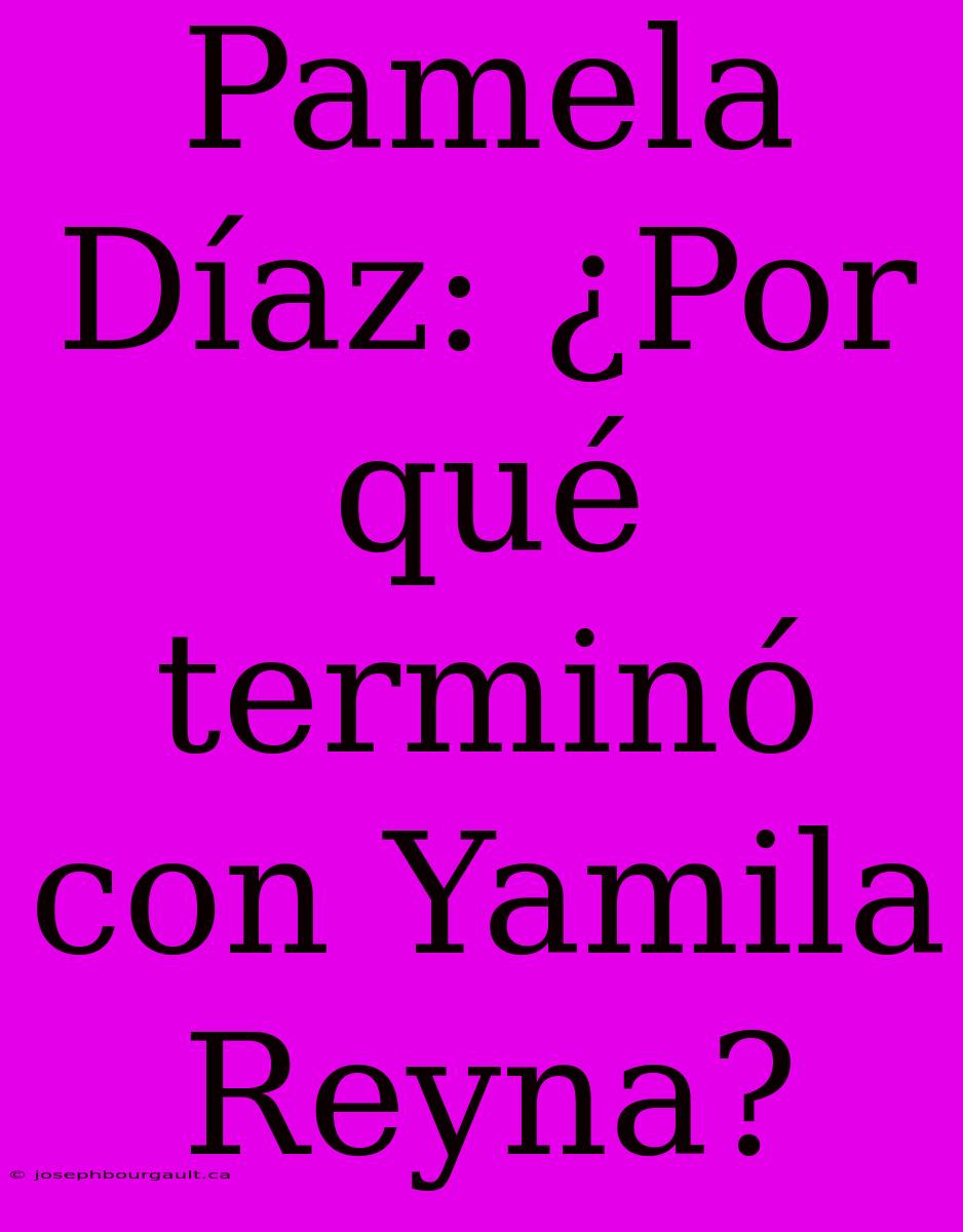 Pamela Díaz: ¿Por Qué Terminó Con Yamila Reyna?