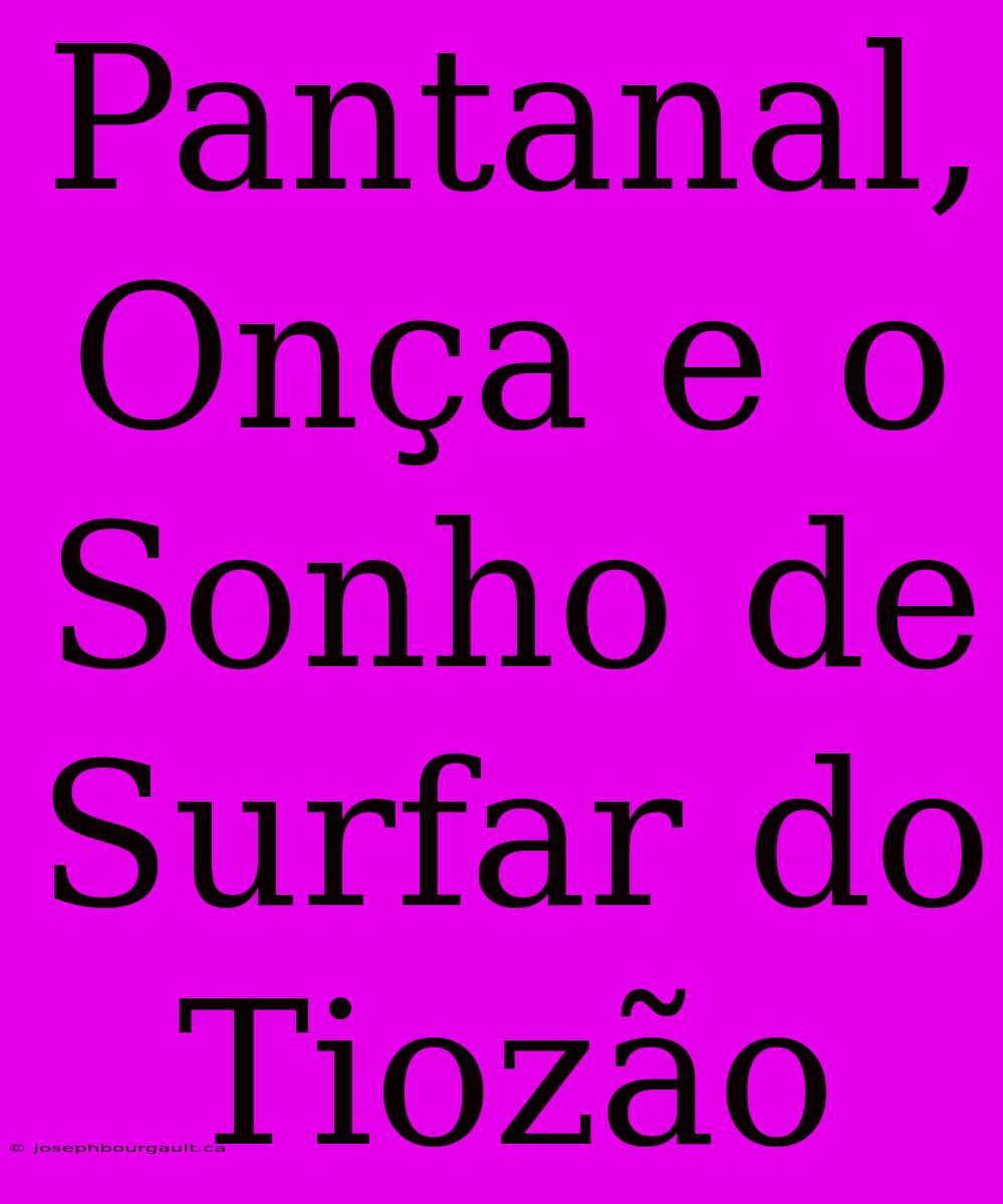 Pantanal, Onça E O Sonho De Surfar Do Tiozão