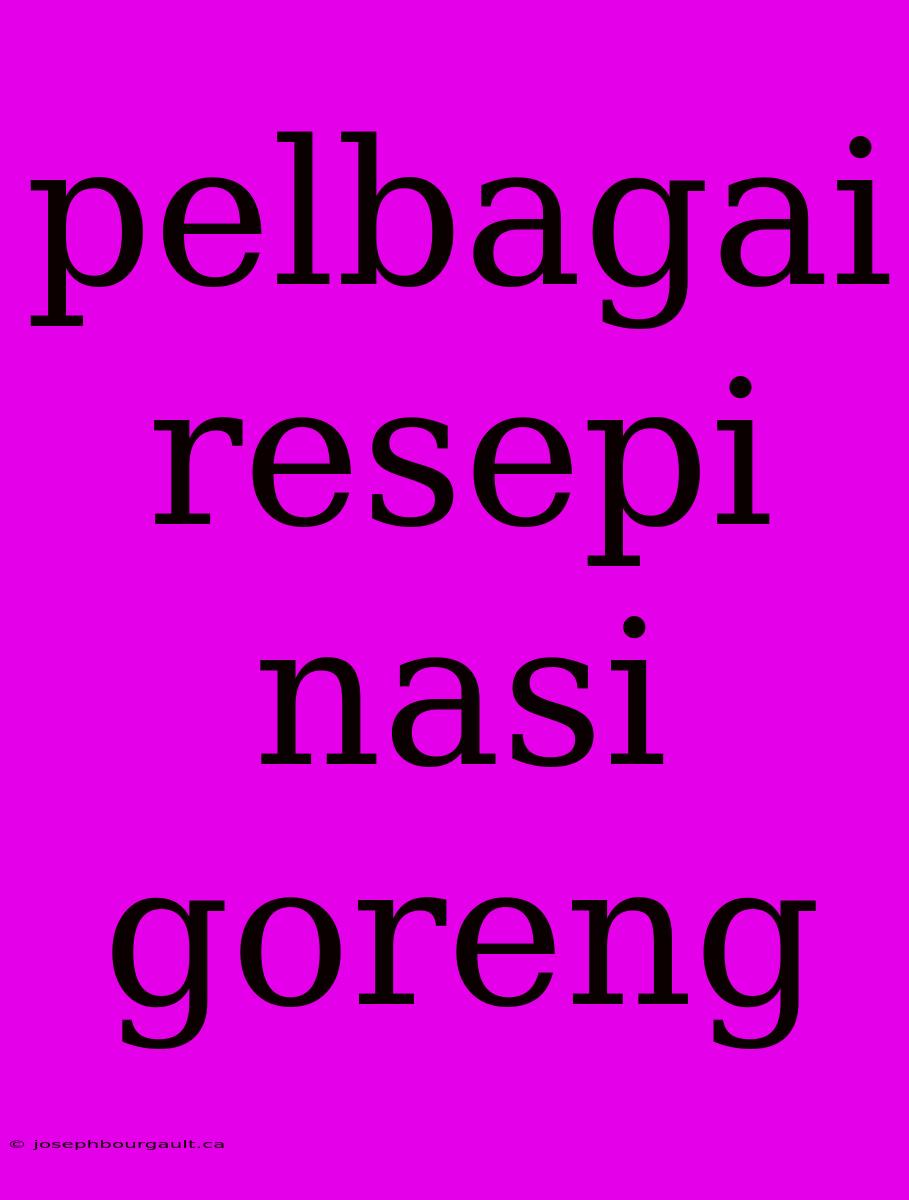 Pelbagai Resepi Nasi Goreng