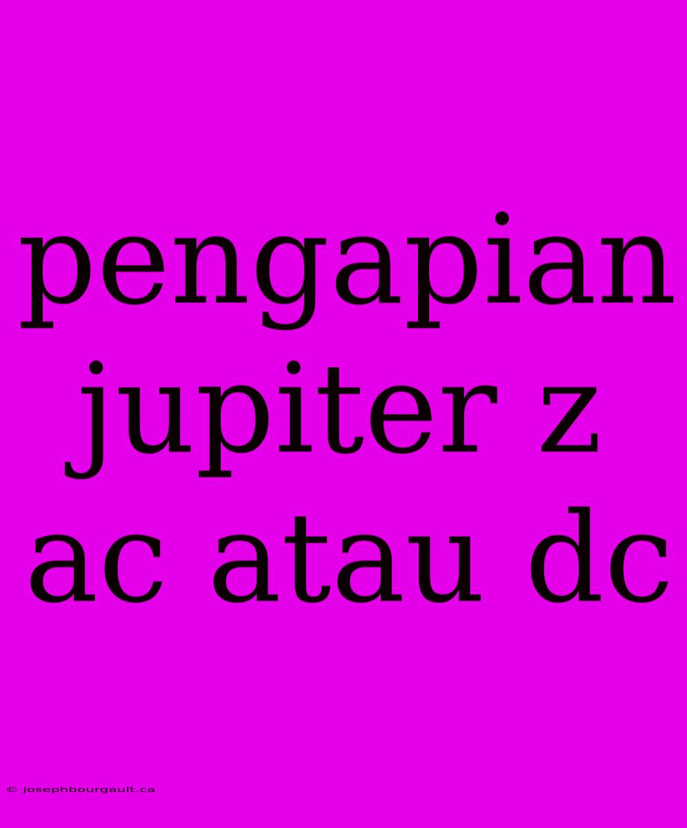 Pengapian Jupiter Z Ac Atau Dc