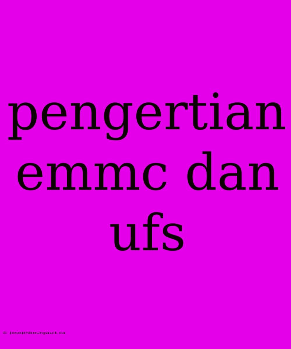 Pengertian Emmc Dan Ufs