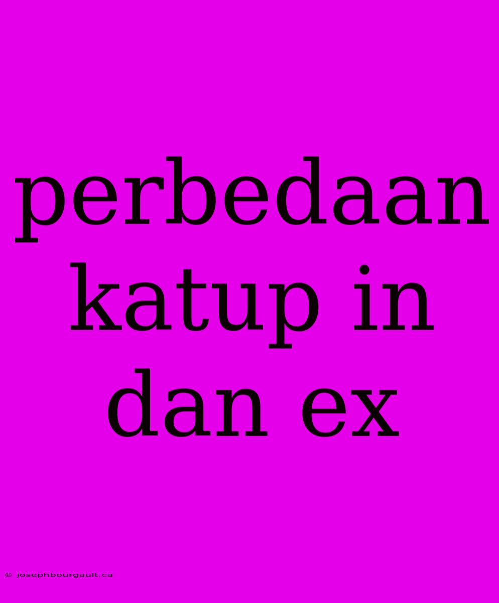 Perbedaan Katup In Dan Ex