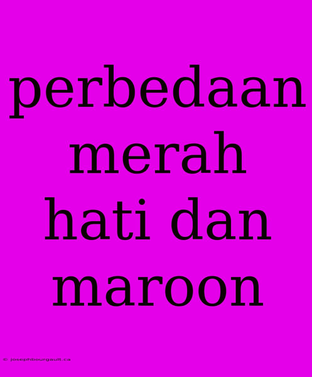 Perbedaan Merah Hati Dan Maroon