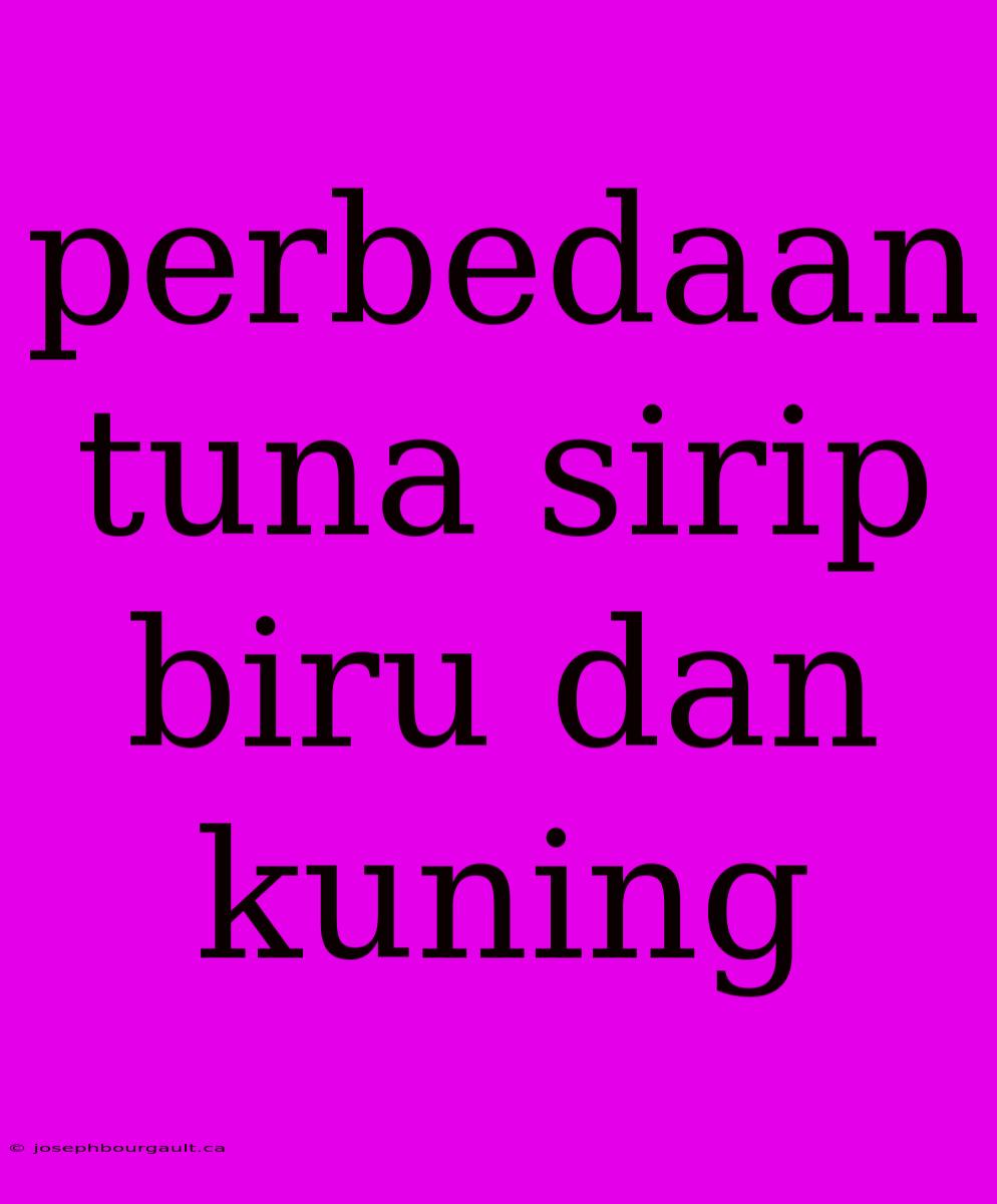 Perbedaan Tuna Sirip Biru Dan Kuning