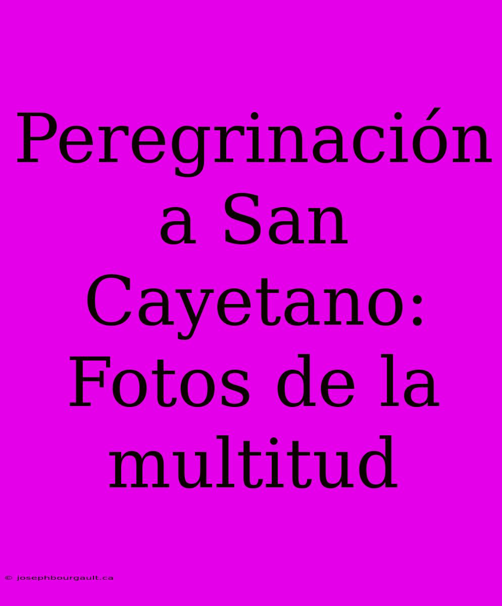 Peregrinación A San Cayetano: Fotos De La Multitud