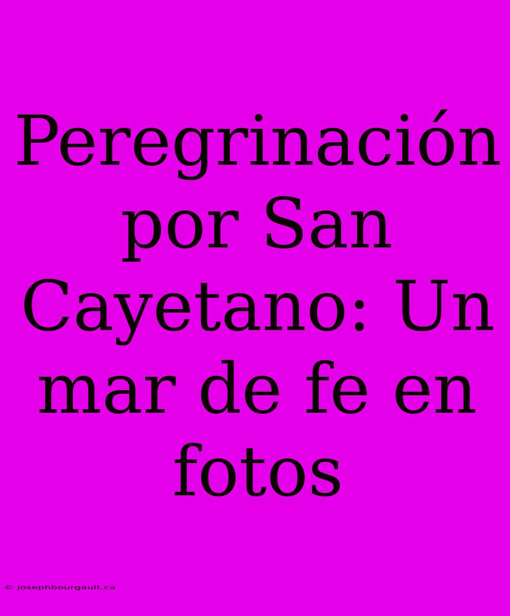 Peregrinación Por San Cayetano: Un Mar De Fe En Fotos