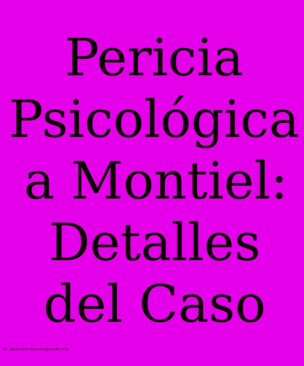 Pericia Psicológica A Montiel: Detalles Del Caso