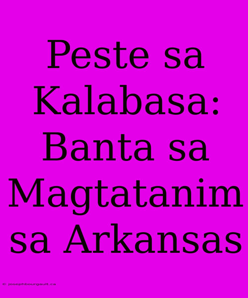 Peste Sa Kalabasa: Banta Sa Magtatanim Sa Arkansas