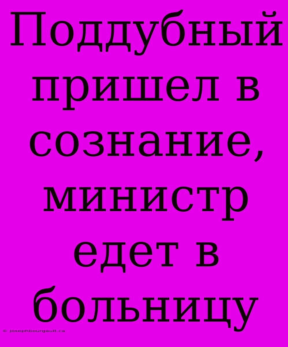 Поддубный Пришел В Сознание, Министр Едет В Больницу