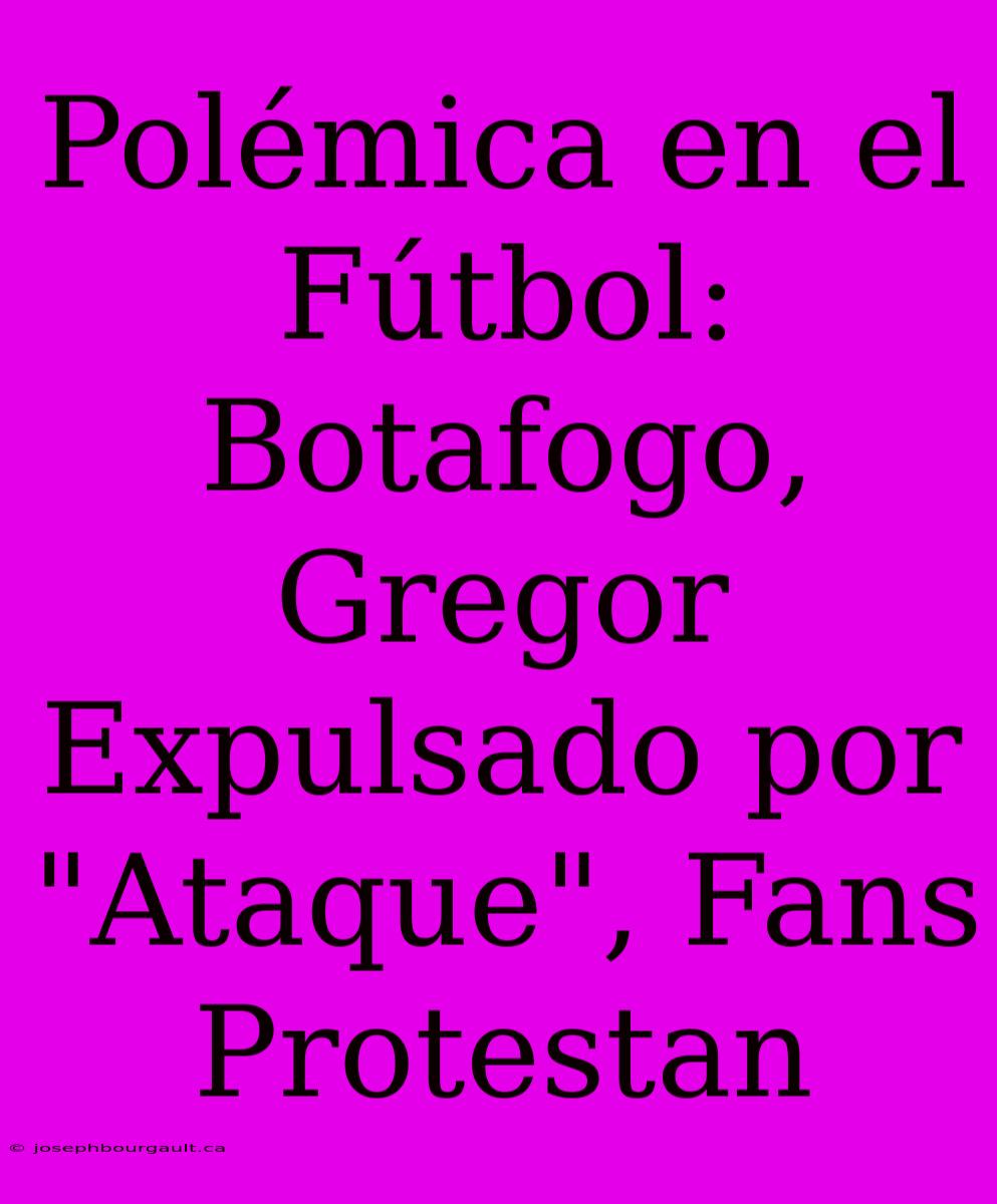 Polémica En El Fútbol: Botafogo, Gregor Expulsado Por 