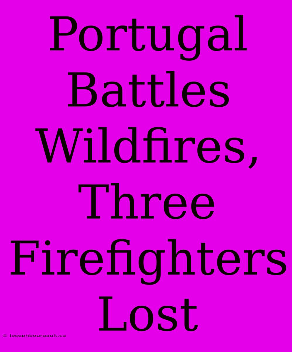 Portugal Battles Wildfires, Three Firefighters Lost