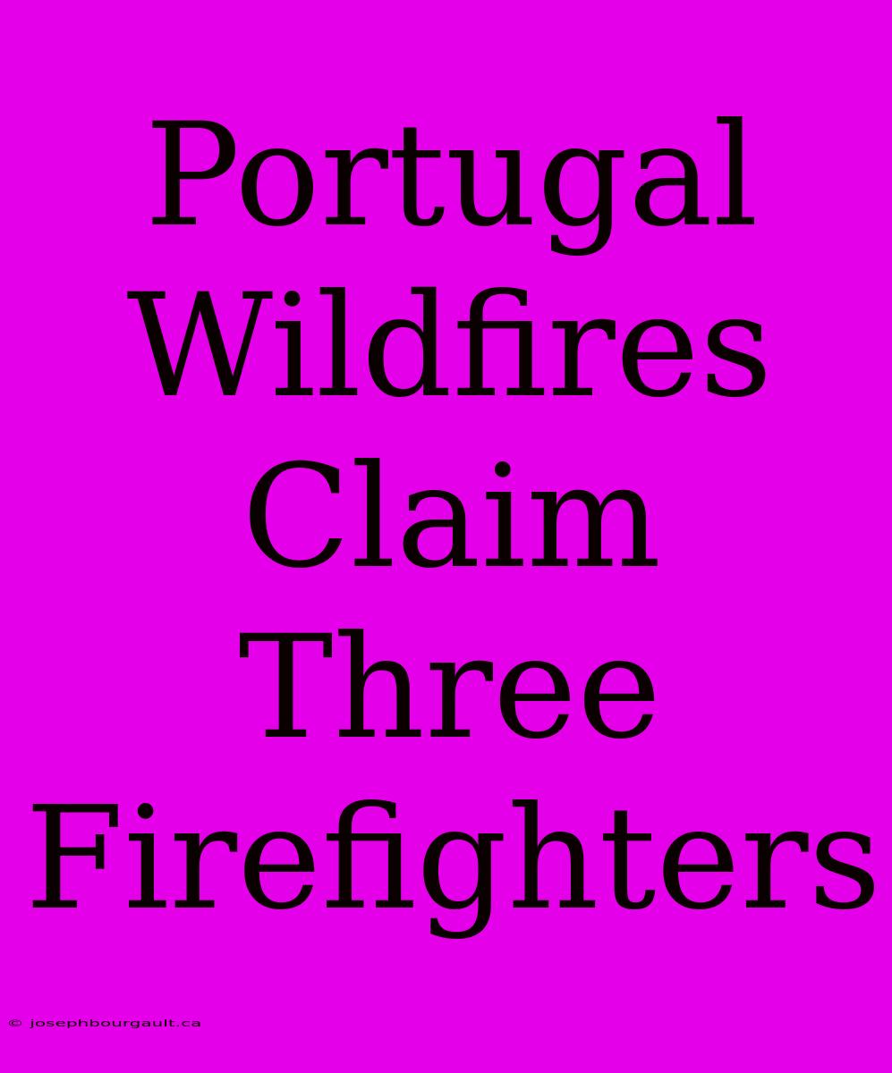 Portugal Wildfires Claim Three Firefighters