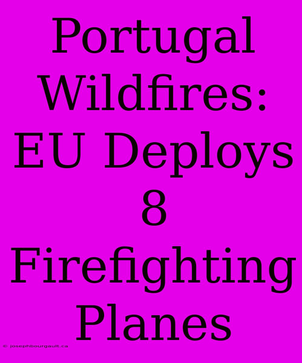 Portugal Wildfires: EU Deploys 8 Firefighting Planes