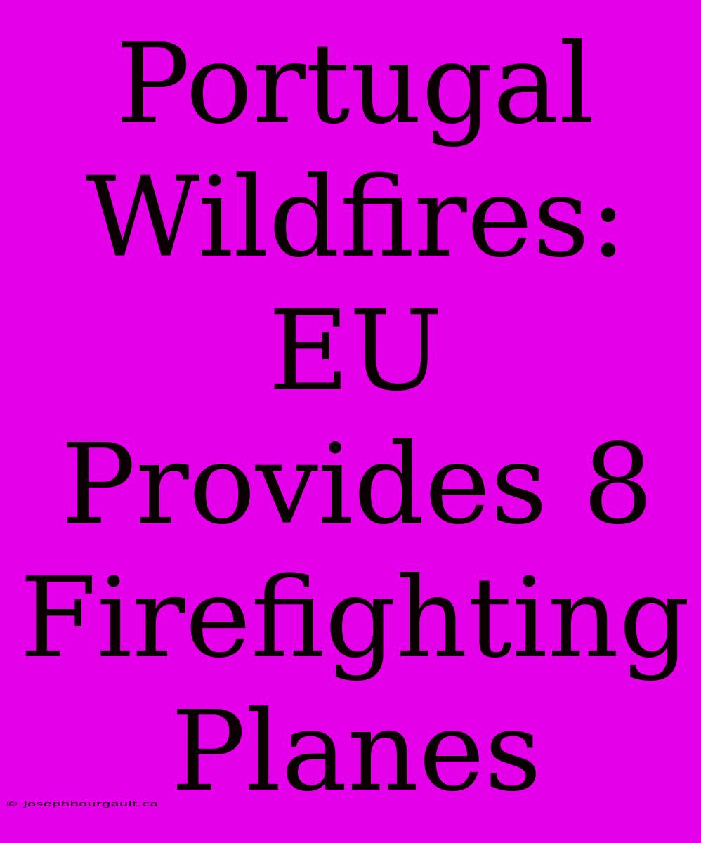 Portugal Wildfires: EU Provides 8 Firefighting Planes