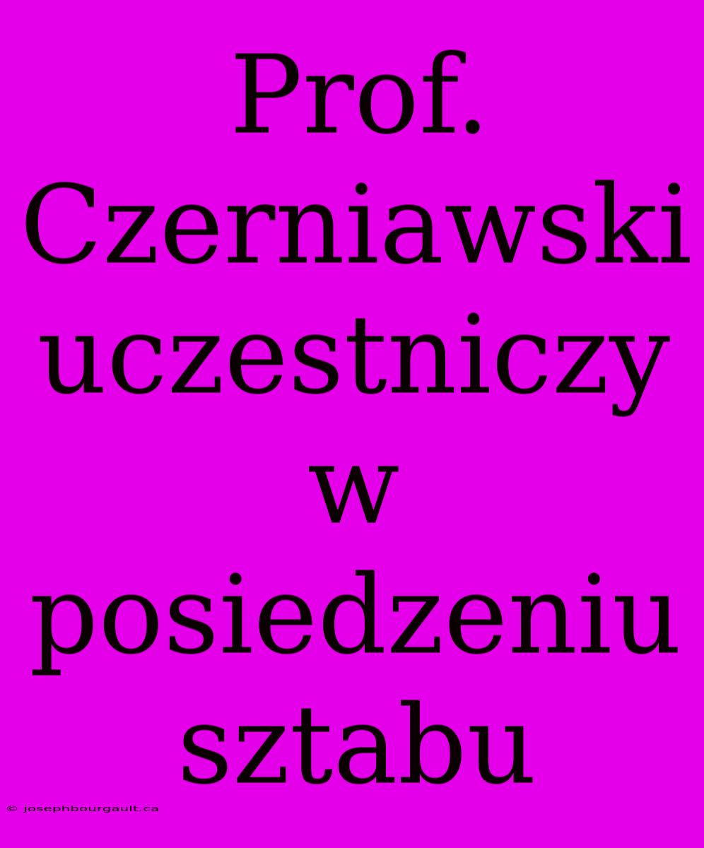 Prof. Czerniawski Uczestniczy W Posiedzeniu Sztabu