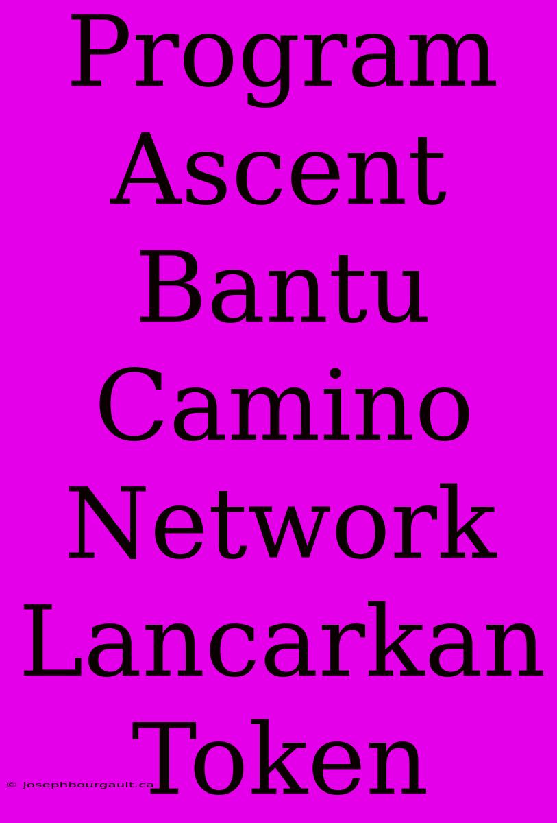 Program Ascent Bantu Camino Network Lancarkan Token