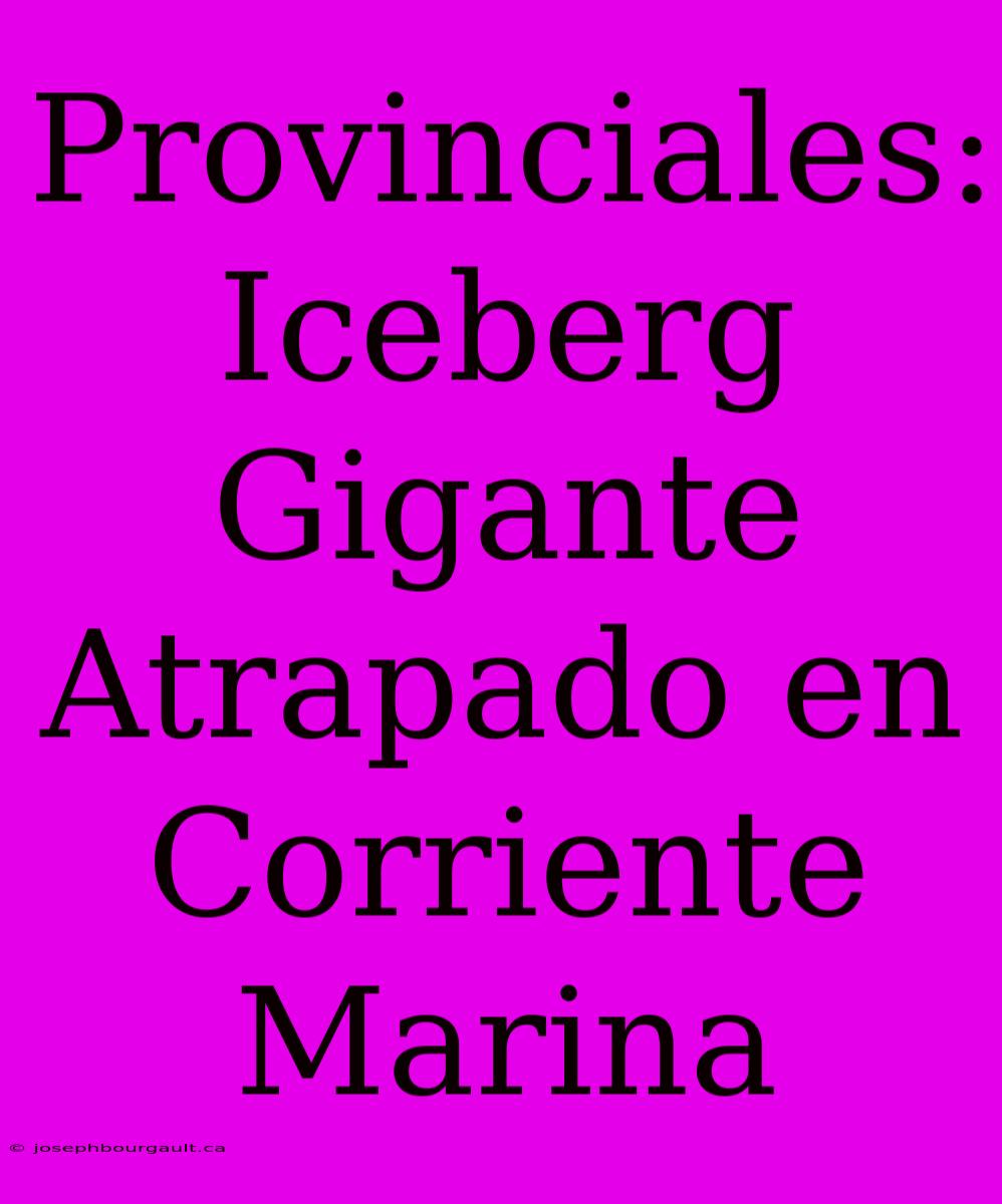 Provinciales: Iceberg Gigante Atrapado En Corriente Marina