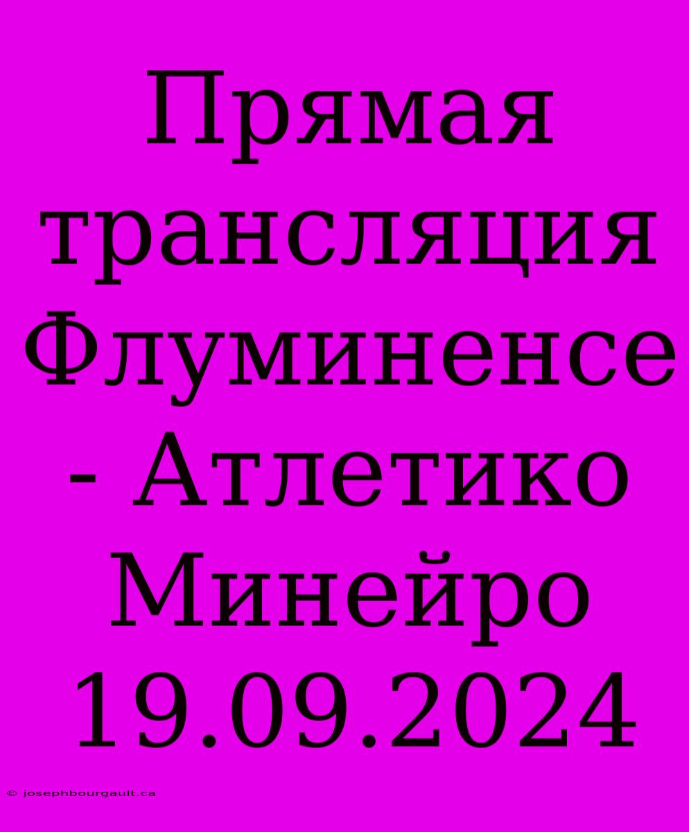 Прямая Трансляция Флуминенсе - Атлетико Минейро 19.09.2024