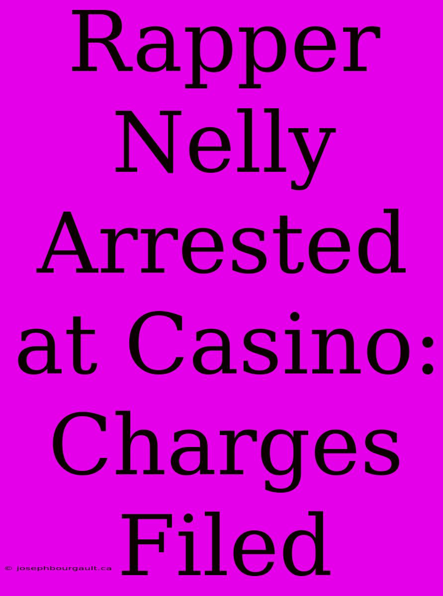 Rapper Nelly Arrested At Casino: Charges Filed