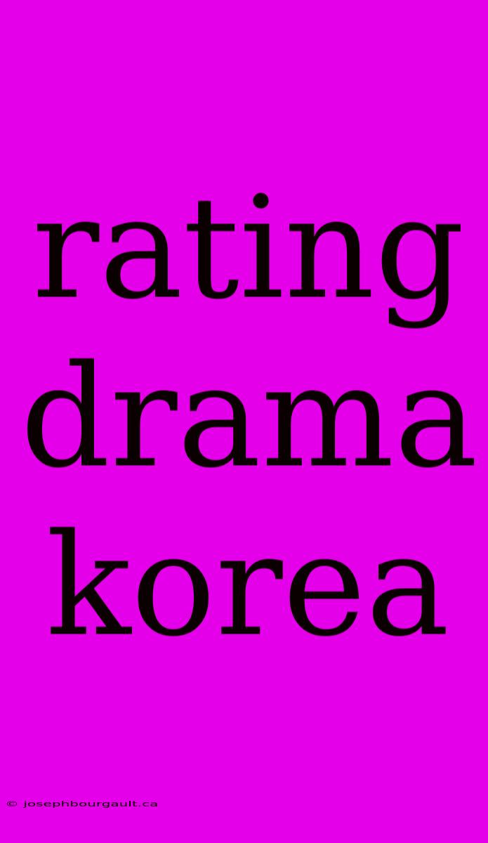 Rating Drama Korea