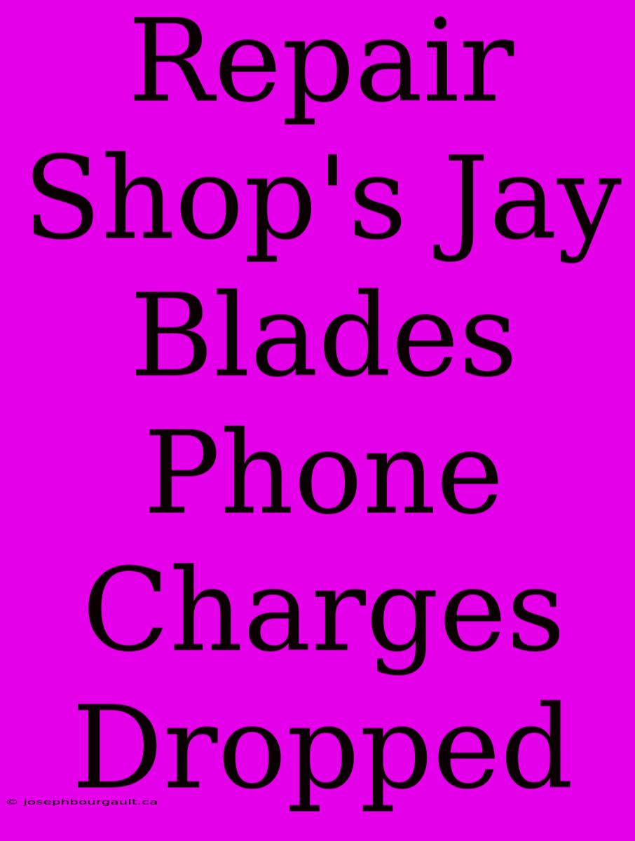 Repair Shop's Jay Blades Phone Charges Dropped