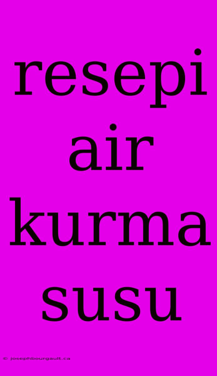 Resepi Air Kurma Susu