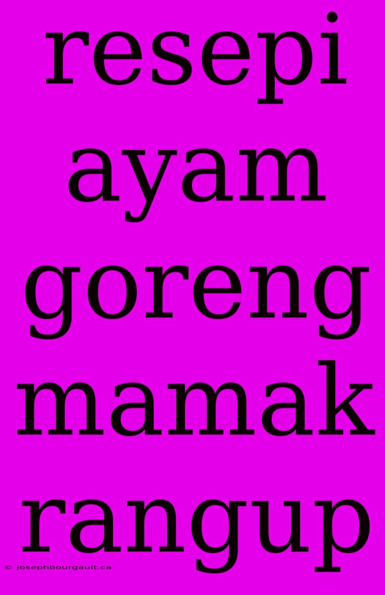 Resepi Ayam Goreng Mamak Rangup