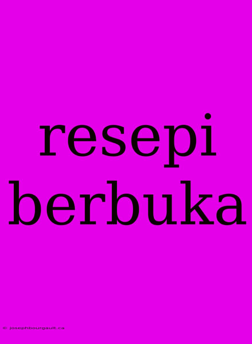 Resepi Berbuka