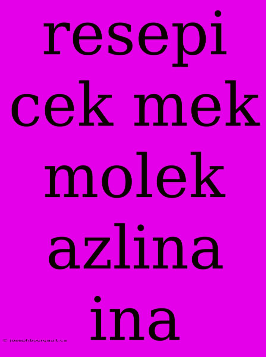 Resepi Cek Mek Molek Azlina Ina