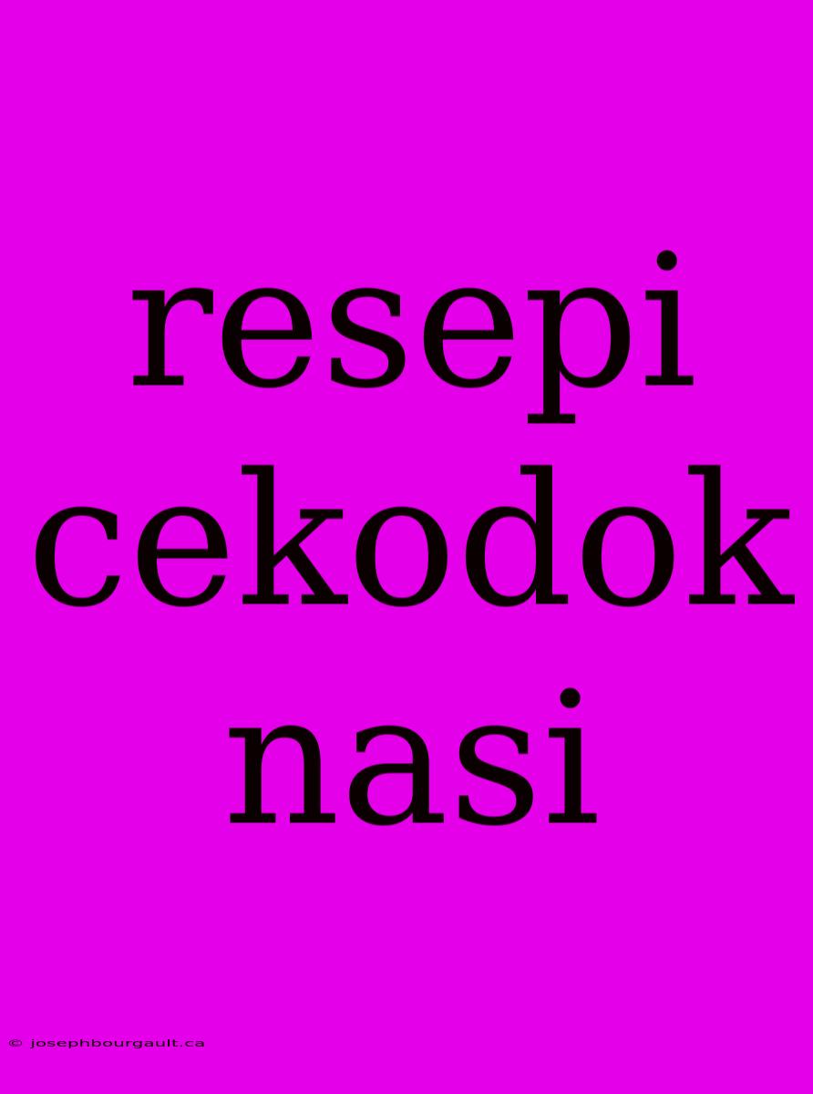 Resepi Cekodok Nasi