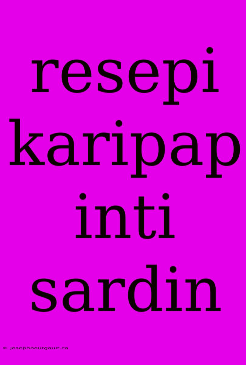 Resepi Karipap Inti Sardin