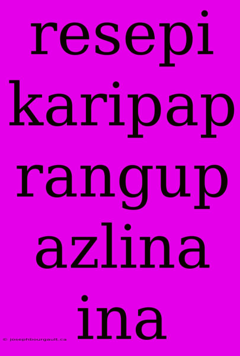 Resepi Karipap Rangup Azlina Ina