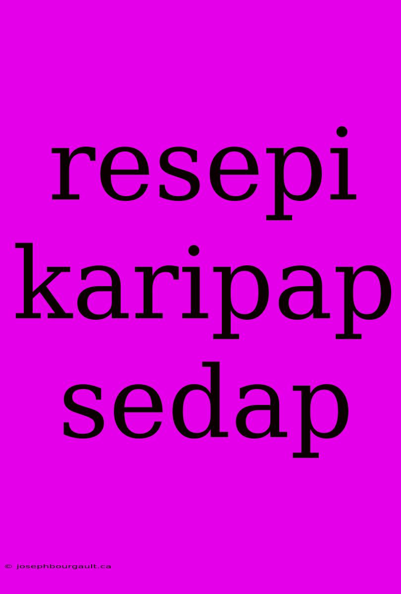 Resepi Karipap Sedap