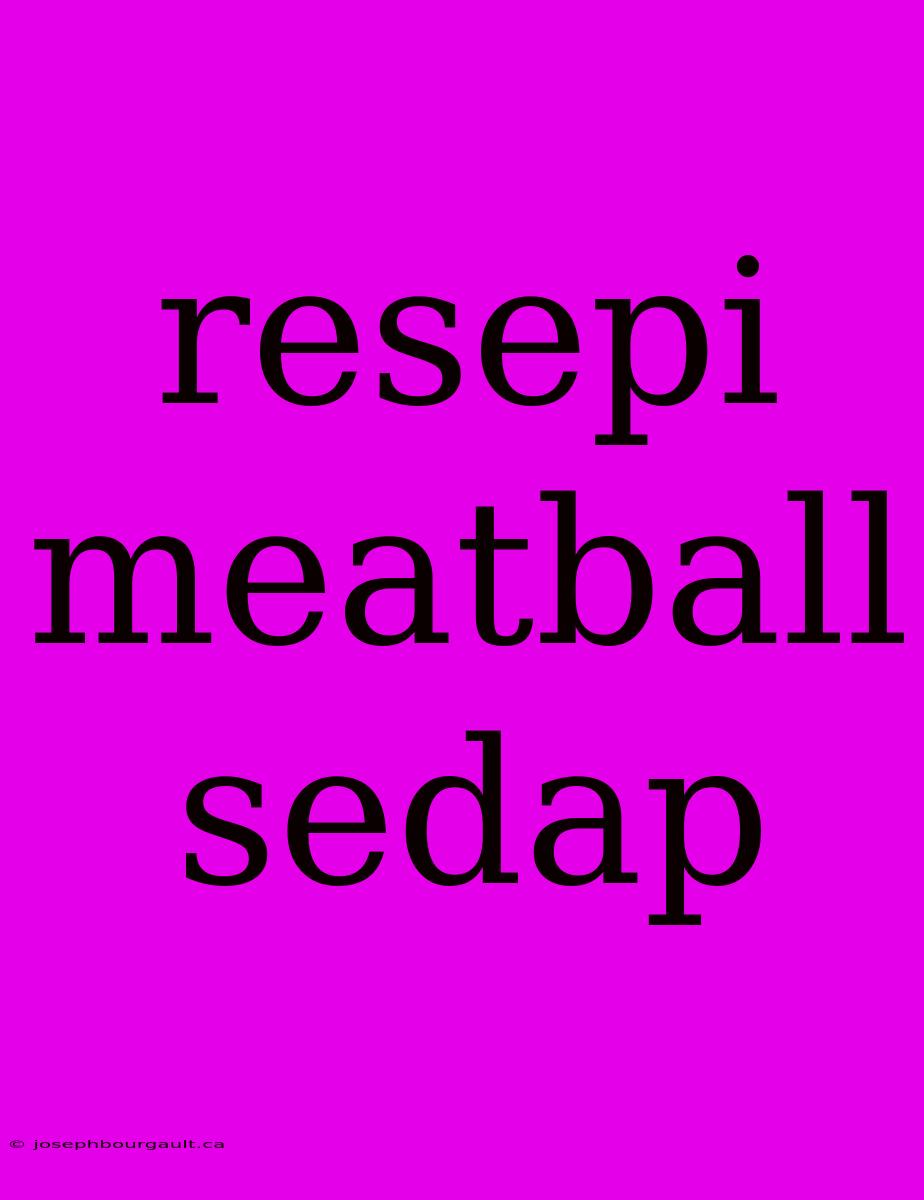 Resepi Meatball Sedap