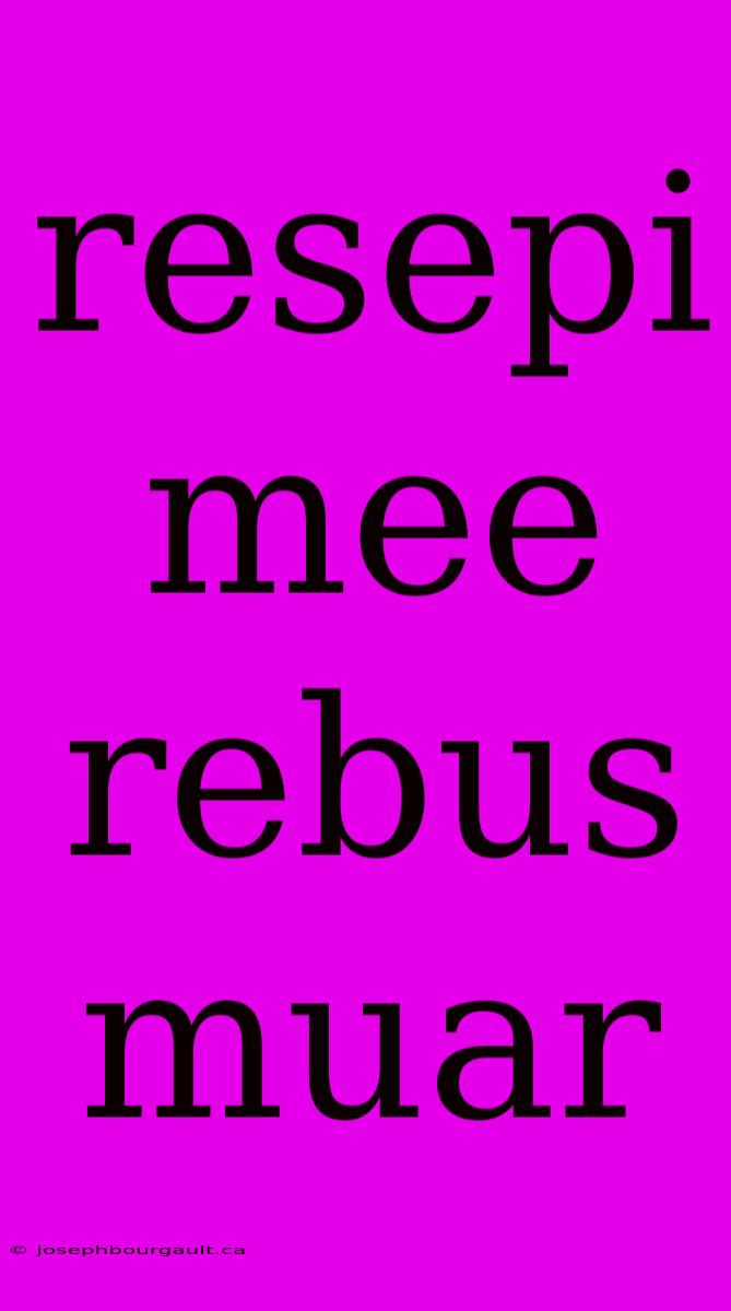 Resepi Mee Rebus Muar