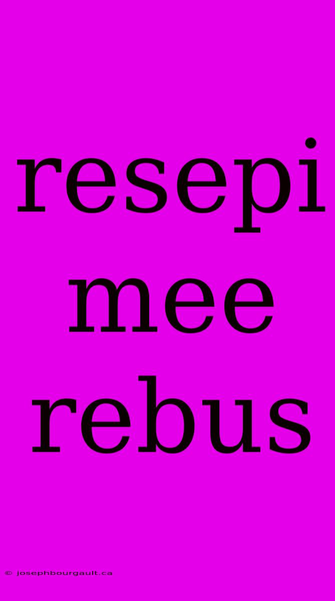 Resepi Mee Rebus