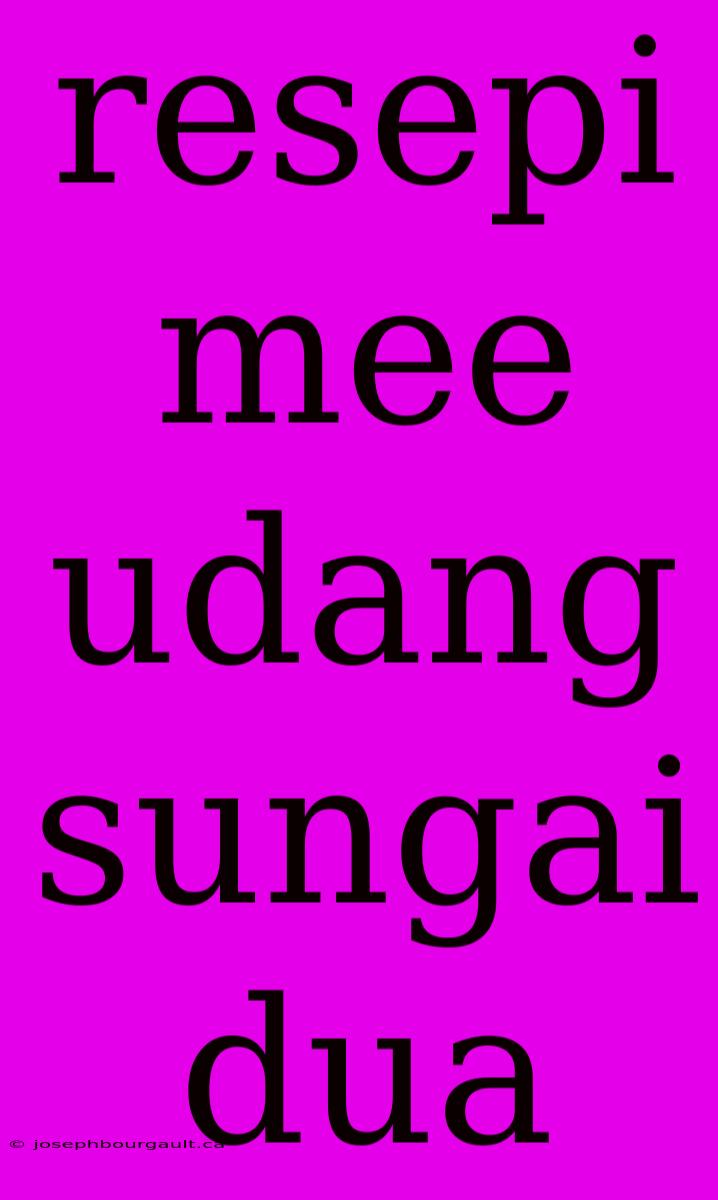 Resepi Mee Udang Sungai Dua