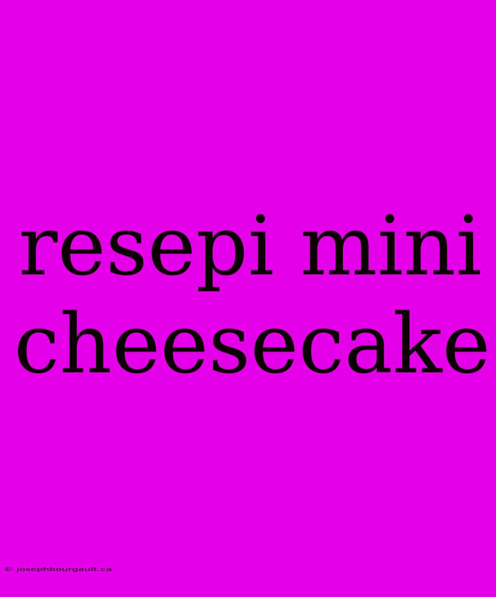 Resepi Mini Cheesecake