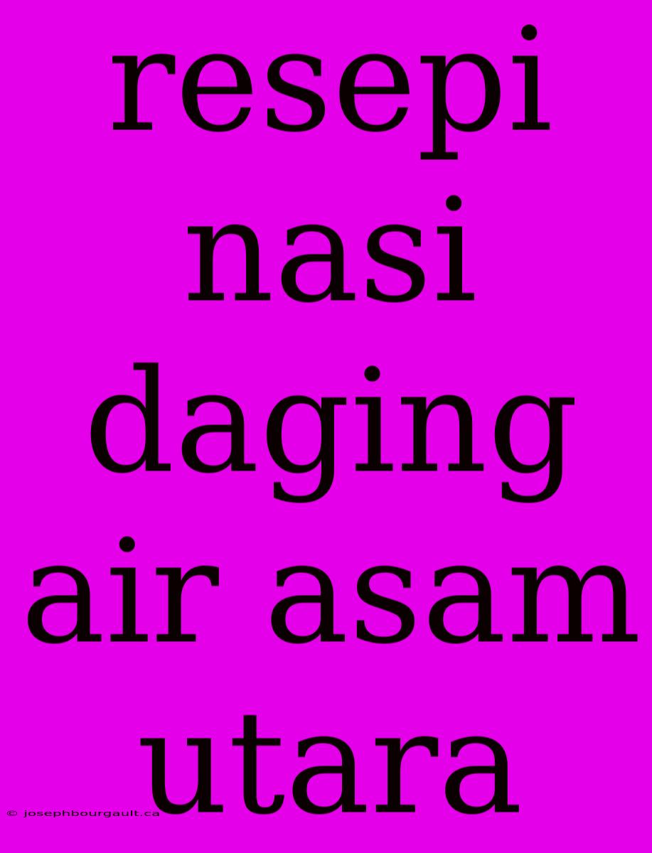 Resepi Nasi Daging Air Asam Utara