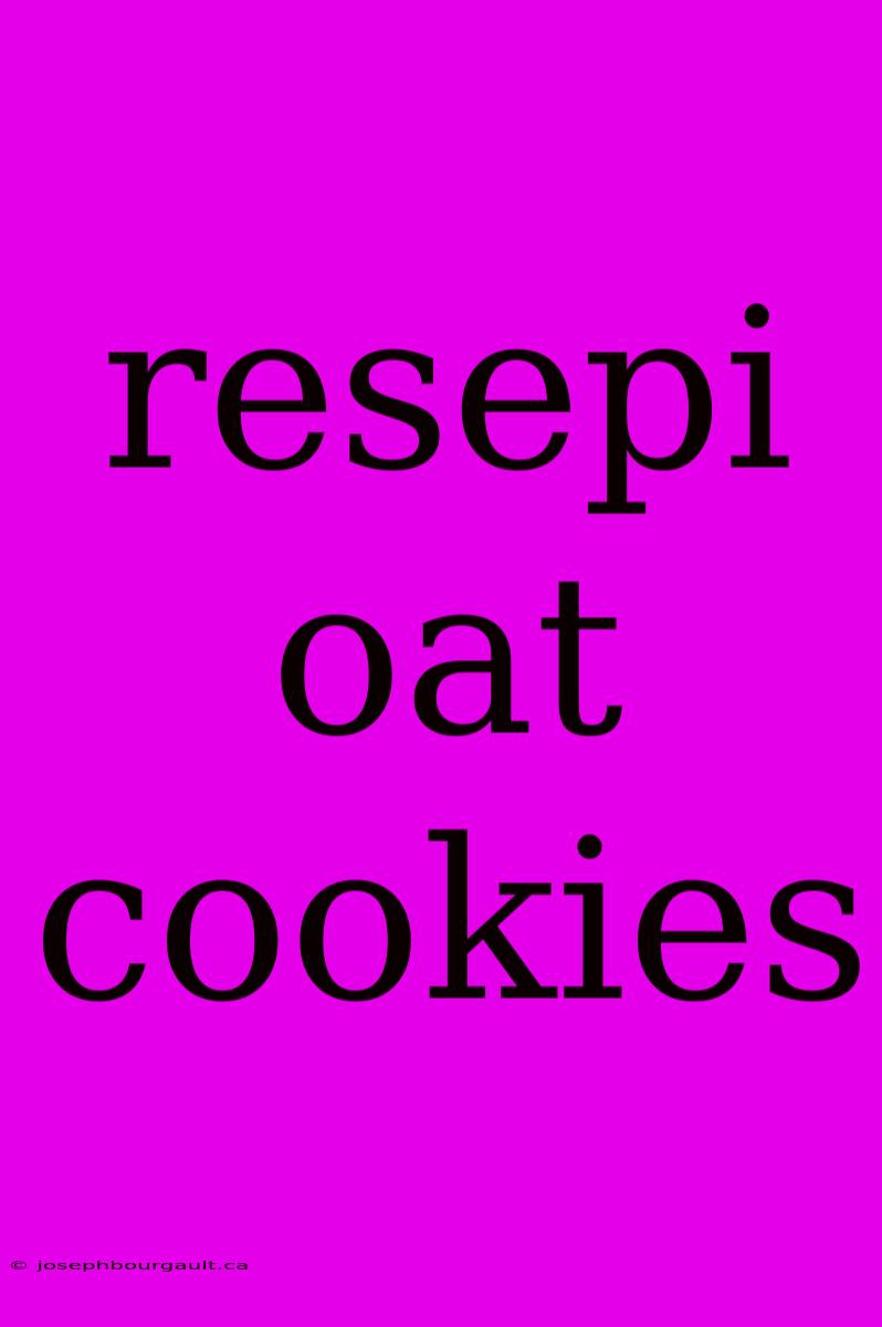 Resepi Oat Cookies