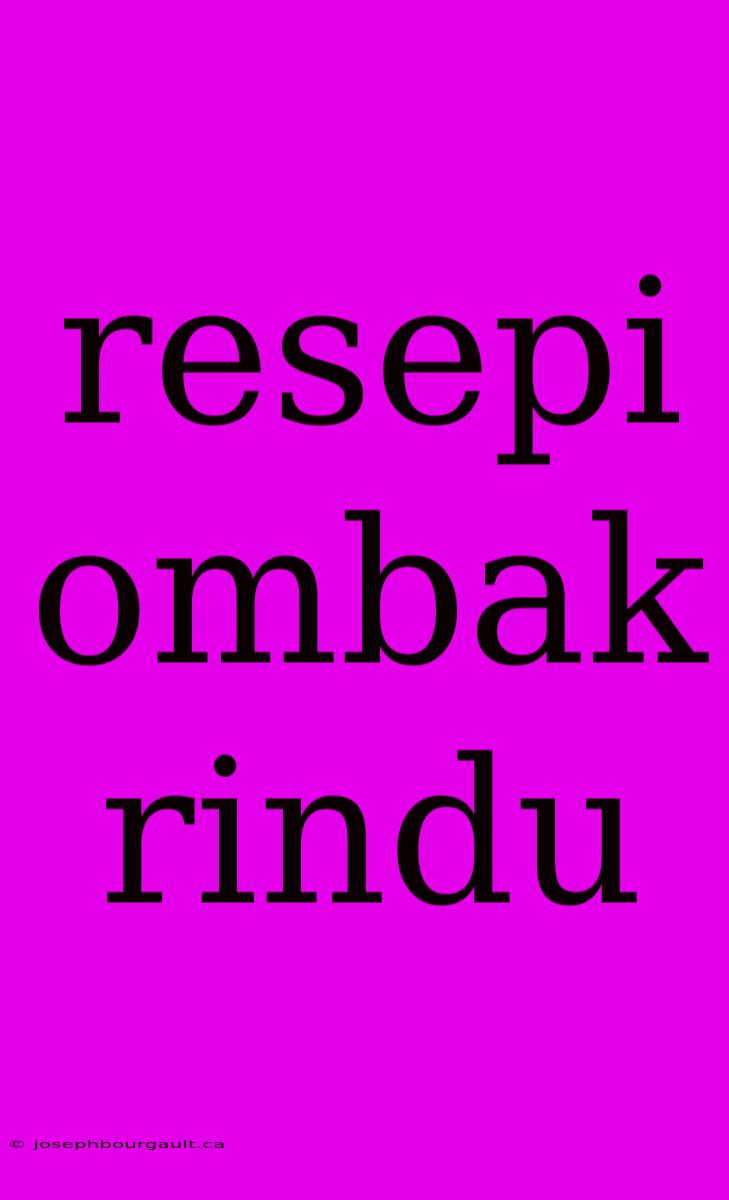 Resepi Ombak Rindu