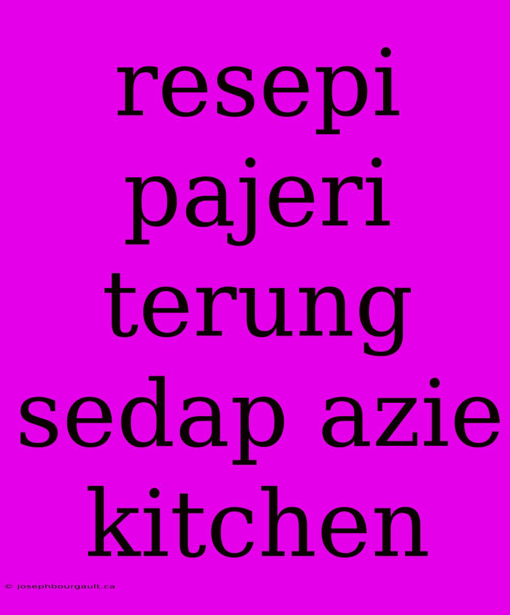 Resepi Pajeri Terung Sedap Azie Kitchen