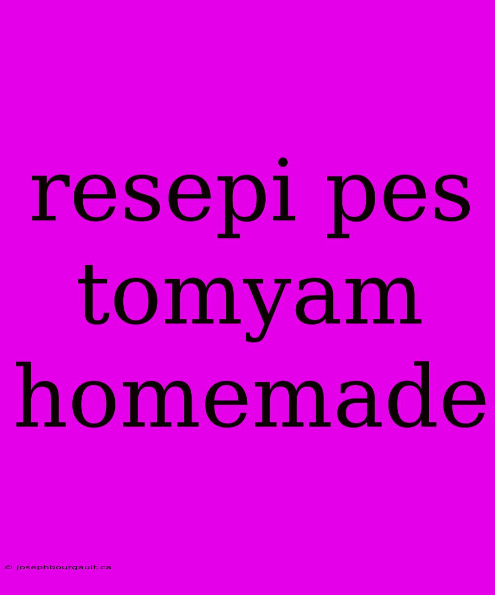 Resepi Pes Tomyam Homemade