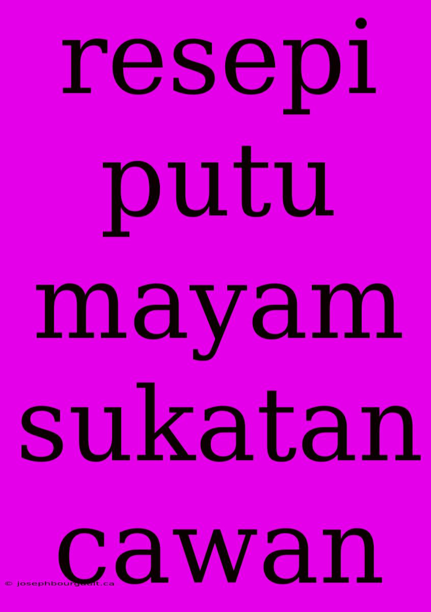 Resepi Putu Mayam Sukatan Cawan